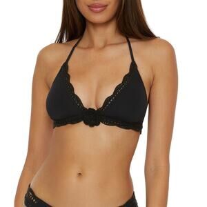 Becca Virtue Colette Avery Banded Scallop Crochet Swim Top Medium